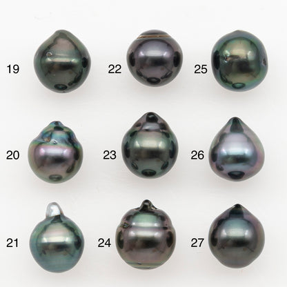 9-10mm Tahitian Pearl Natural Color with Minor Blemishes, Loose Undrilled for Jewelry Making, SKU # 3159TH