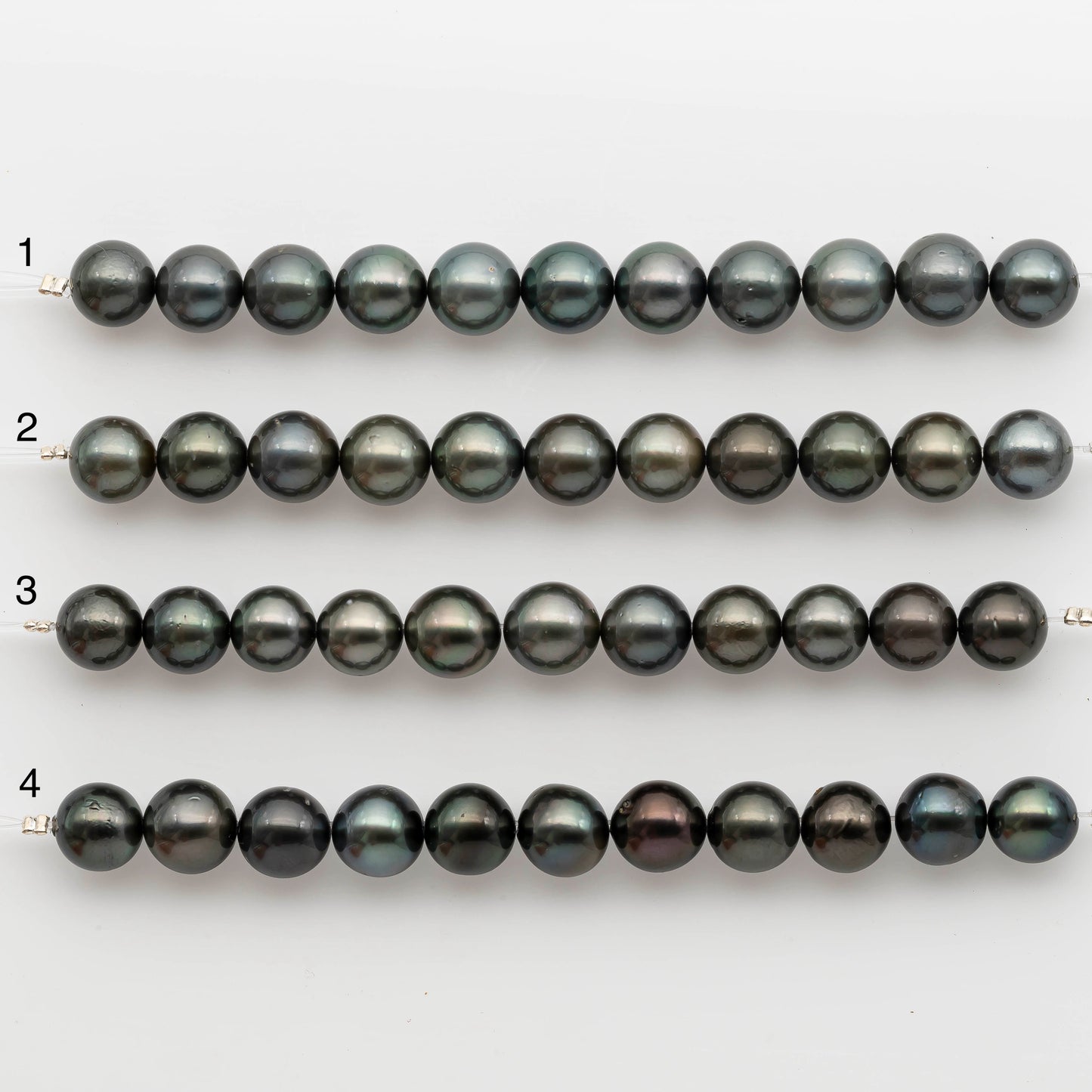 9-10mm Tahitian Pearl in Short Strand with All Natural Color with High Luster for Jewelry Making, SKU#2414TH