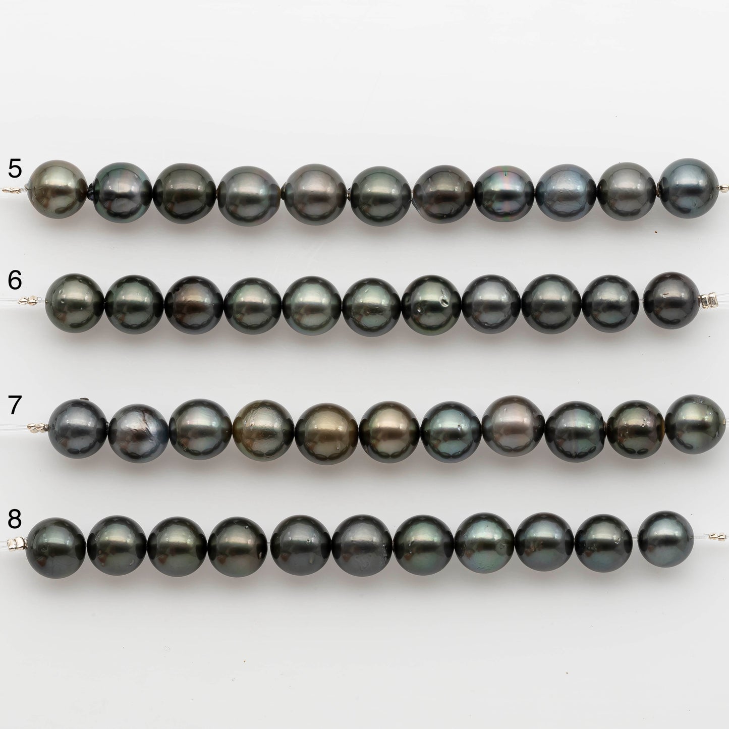 9-10mm Tahitian Pearl in Short Strand with All Natural Color with High Luster for Jewelry Making, SKU#2414TH