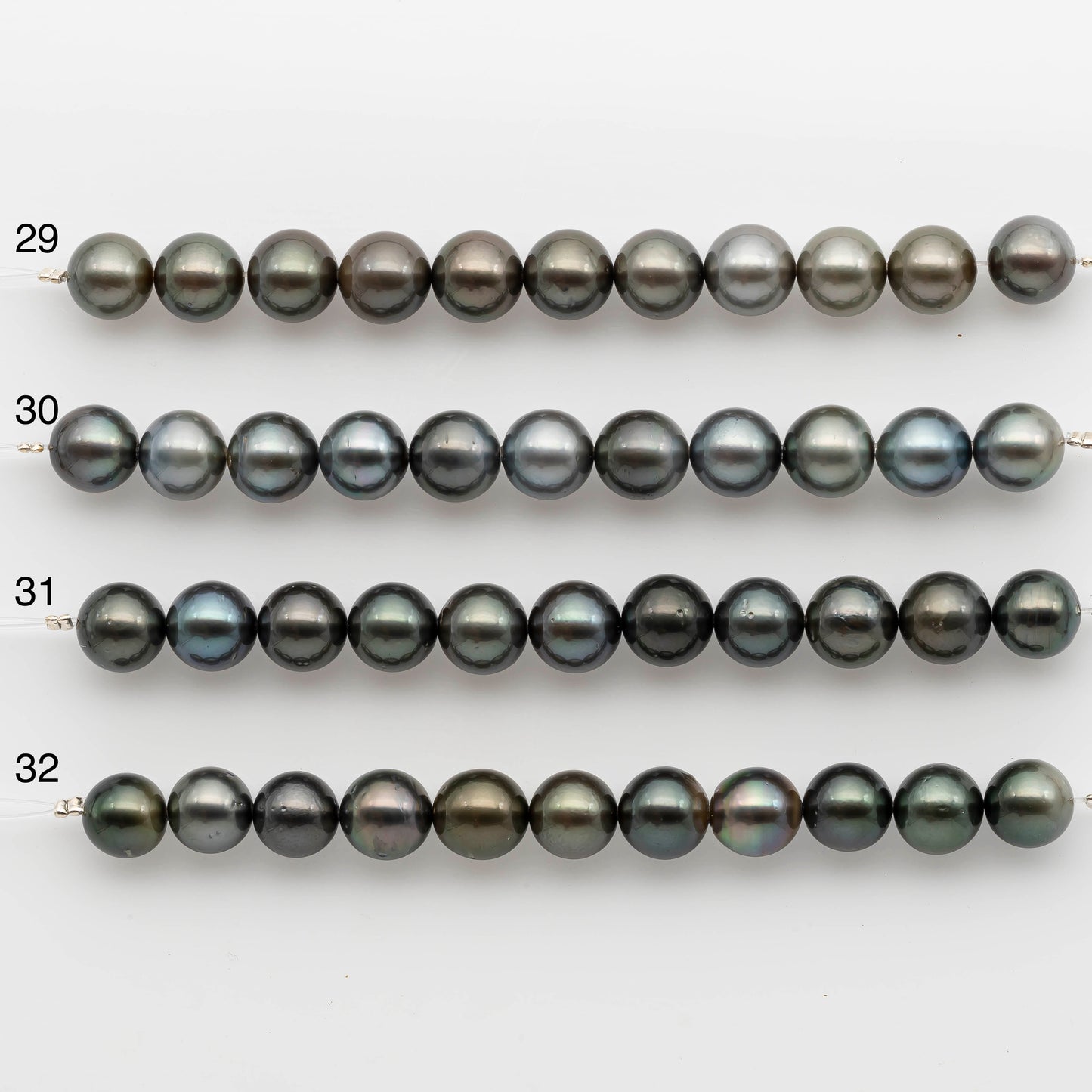 9-10mm Tahitian Pearl in Short Strand with All Natural Color with High Luster for Jewelry Making, SKU#2414TH