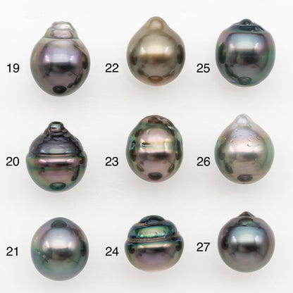 9-10mm Tahitian Pearl Natural Color with Minor Blemishes, Loose Undrilled for Jewelry Making, SKU # 3160TH
