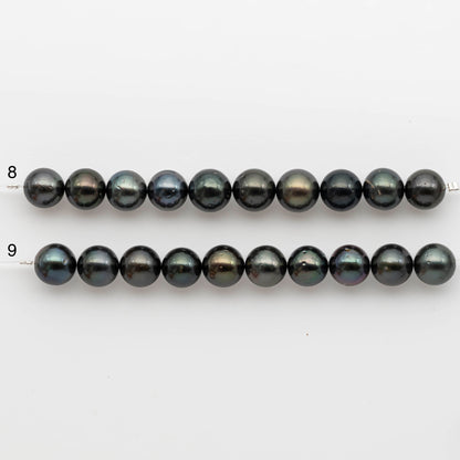 10-11mm Tahitian Pearl in Short Strand with All Natural Color with High Luster for Jewelry Making, SKU# 2416TH