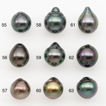 9-10mm Tahitian Pearl Natural Color with Minor Blemishes, Loose Undrilled for Jewelry Making, SKU # 3160TH