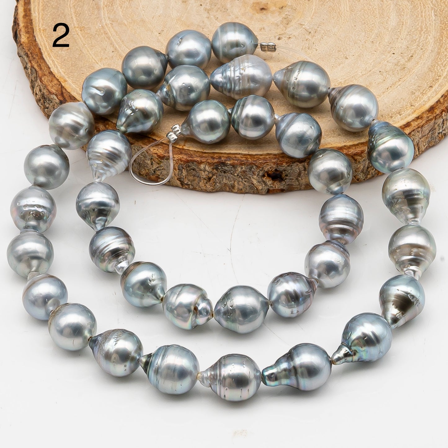 9-10mm Tahitian Pearl in Full Strand, Natural Colors with High Luster, for Jewelry Making, SKU # 2972TH