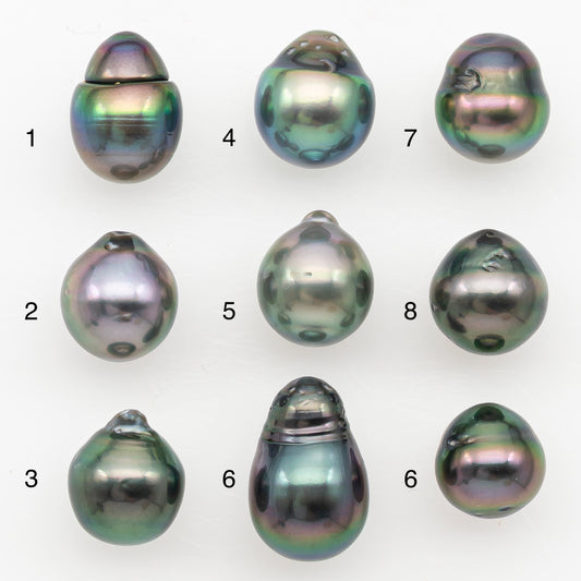 9-10mm Tahitian Pearl Natural Color with Minor Blemishes, Loose Undrilled for Jewelry Making, SKU # 3161TH