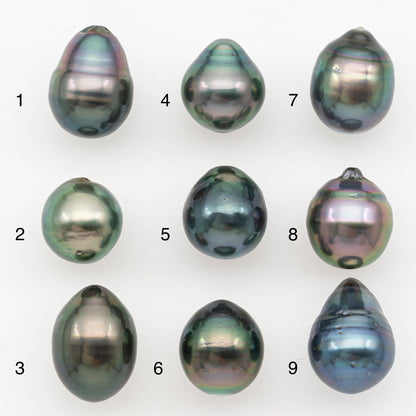 9-10mm Tahitian Pearl Natural Color with Minor Blemishes, Loose Undrilled for Jewelry Making, SKU # 3162TH