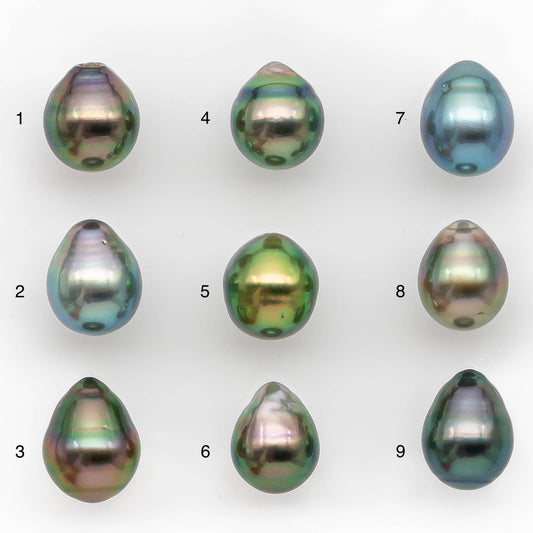 9-10mm Tahitian Pearl in Gorgeous High Luster and Natural Color, Single Piece Undrilled for Making Jewelry, SKU #2419TH