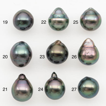 9-10mm Tahitian Pearl Natural Color with Minor Blemishes, Loose Undrilled for Jewelry Making, SKU # 3162TH