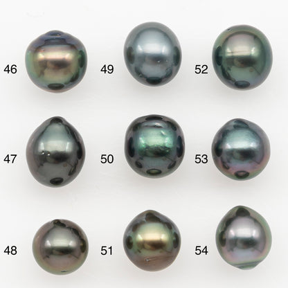 9-10mm Tahitian Pearl Natural Color with Minor Blemishes, Loose Undrilled for Jewelry Making, SKU # 3162TH