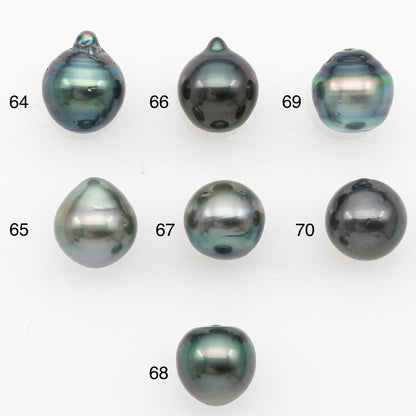 9-10mm Tahitian Pearl Natural Color with Minor Blemishes, Loose Undrilled for Jewelry Making, SKU # 3162TH