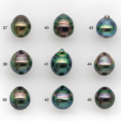 9-10mm Tahitian Pearl in Intense High Luster and Natural Color, Loose Single Piece Undrilled for Making Jewelry, SKU #2420TH