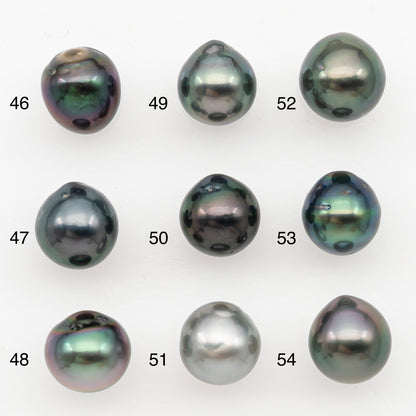 9-10mm Tahitian Pearl Natural Color with Minor Blemishes, Loose Undrilled for Jewelry Making, SKU # 3163TH