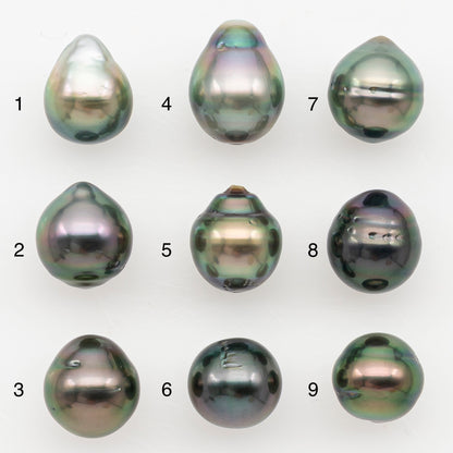 9-10mm Tahitian Pearl Natural Color with Minor Blemishes, Loose Undrilled for Jewelry Making, SKU # 3164TH