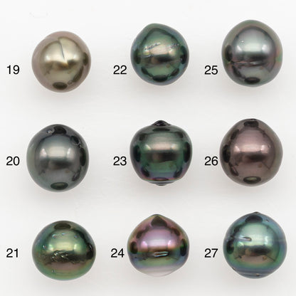 9-10mm Tahitian Pearl Natural Color with Minor Blemishes, Loose Undrilled for Jewelry Making, SKU # 3164TH