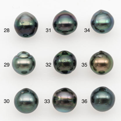 9-10mm Tahitian Pearl Natural Color with Minor Blemishes, Loose Undrilled for Jewelry Making, SKU # 3164TH