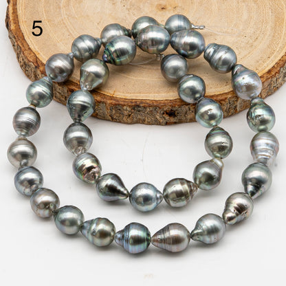 9-10mm Tahitian Pearl in Full Strand, Natural Colors with High Luster, for Jewelry Making, SKU # 2972TH