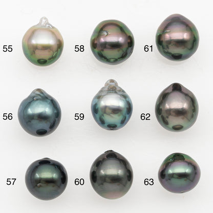 9-10mm Tahitian Pearl Natural Color with Minor Blemishes, Loose Undrilled for Jewelry Making, SKU # 3164TH