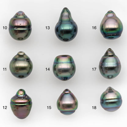 9-10mm Tahitian Pearl in High Luster and Natural Color, One Piece Undrilled for Making Jewelry, SKU # 2422TH