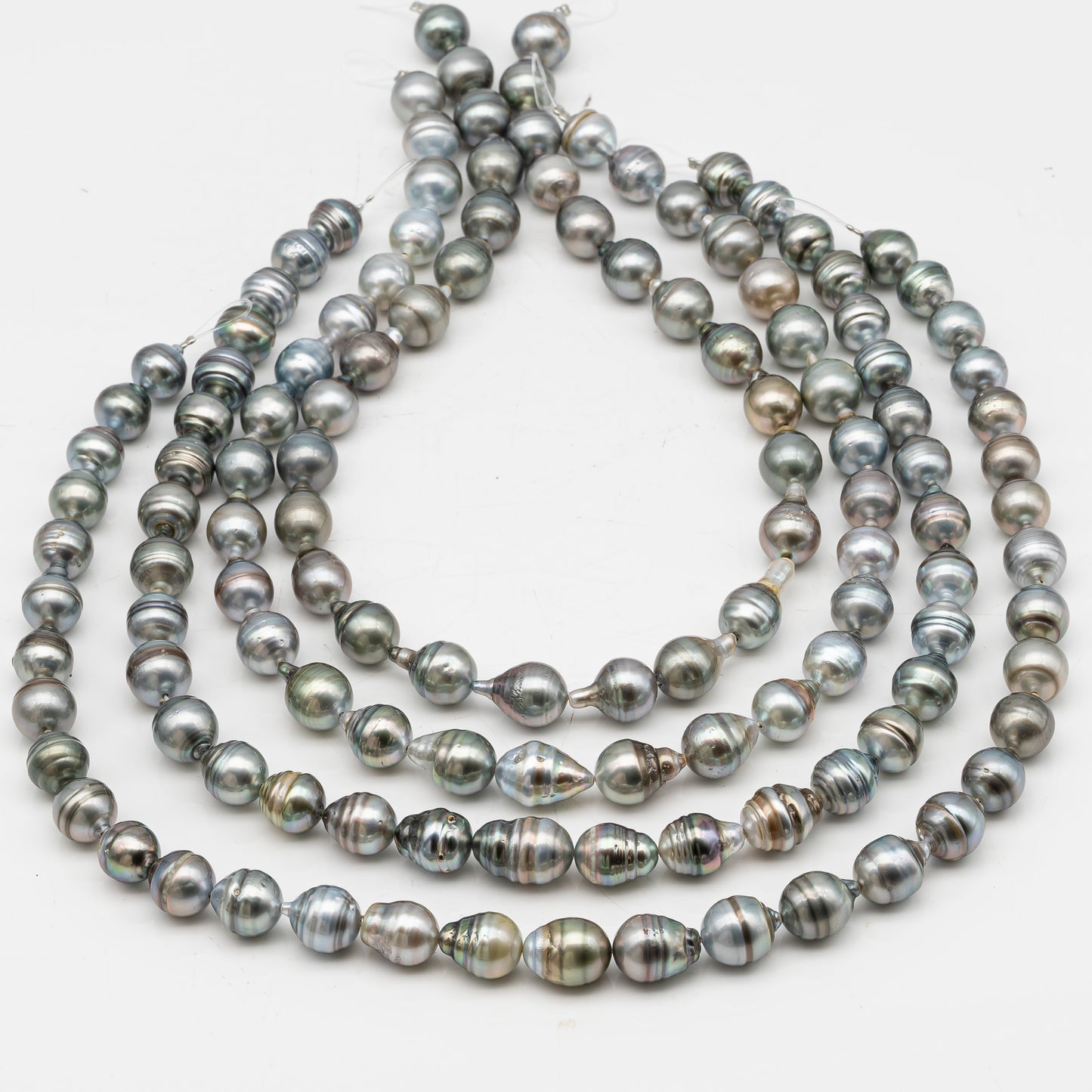 10-11mm Tahitian Pearl in Full Strand, Natural Colors with High Luster, for Jewelry Making, SKU # 2973TH
