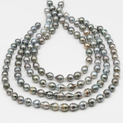 10-11mm Tahitian Pearl in Full Strand, Natural Colors with High Luster, for Jewelry Making, SKU # 2973TH