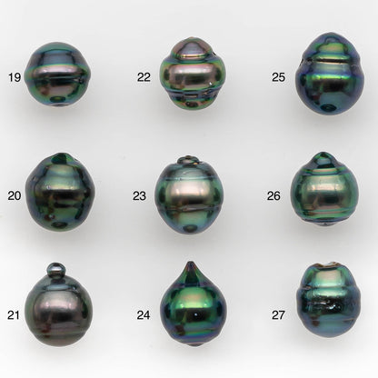 9-10mm Tahitian Pearl in Amazing High Luster and Natural Color, One Piece Undrilled for Making Jewelry, SKU # 2423TH