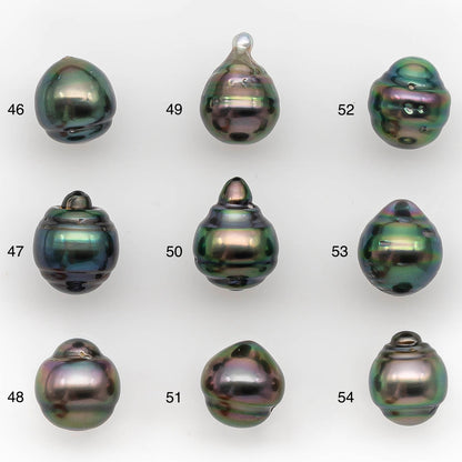9-10mm Tahitian Pearl in Amazing High Luster and Natural Color, One Piece Undrilled for Making Jewelry, SKU # 2423TH