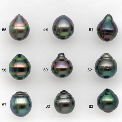 9-10mm Tahitian Pearl in Amazing High Luster and Natural Color, One Piece Undrilled for Making Jewelry, SKU # 2423TH