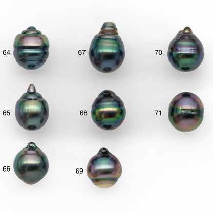 9-10mm Tahitian Pearl in Amazing High Luster and Natural Color, One Piece Undrilled for Making Jewelry, SKU # 2423TH