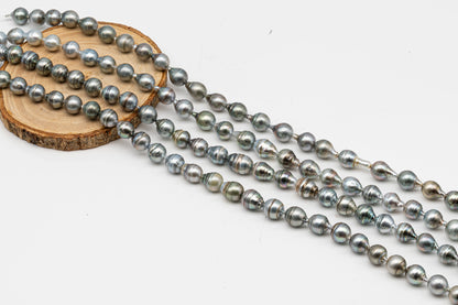 10-11mm Tahitian Pearl in Full Strand, Natural Colors with High Luster, for Jewelry Making, SKU # 2973TH