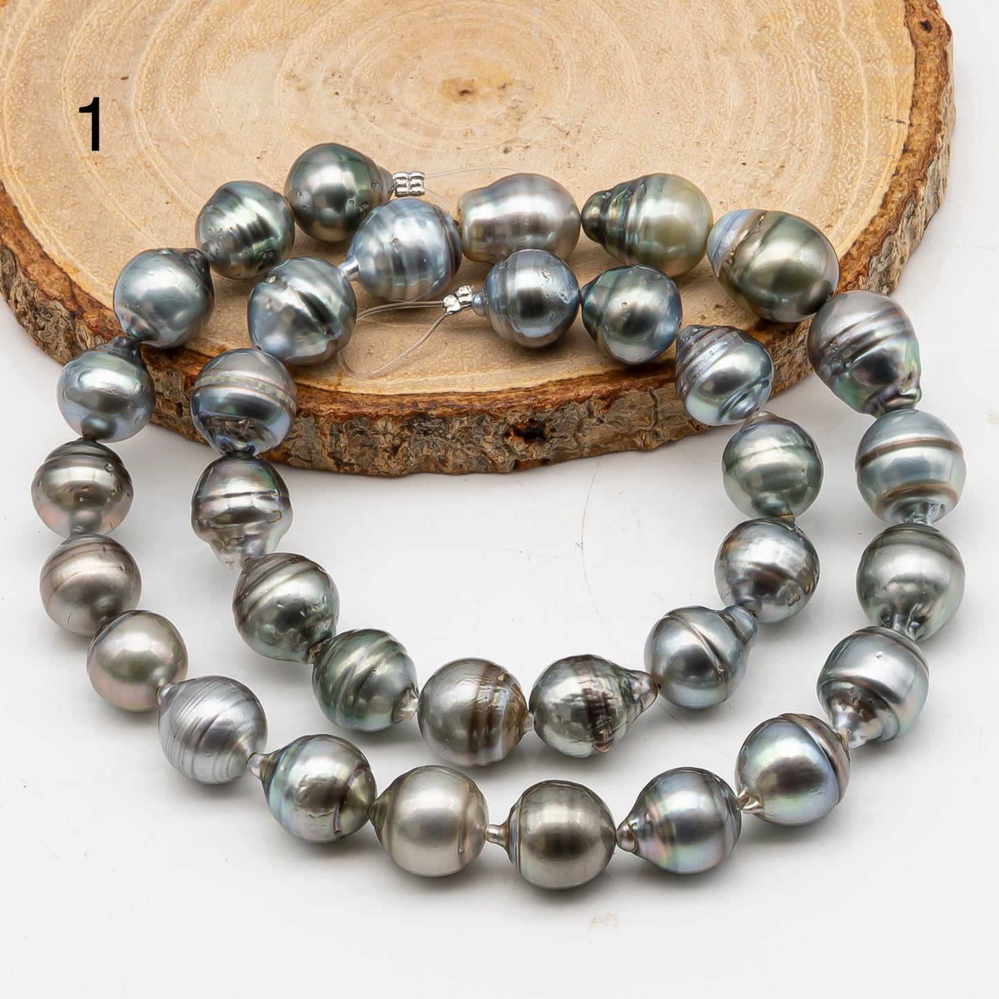 10-11mm Tahitian Pearl in Full Strand, Natural Colors with High Luster, for Jewelry Making, SKU # 2973TH