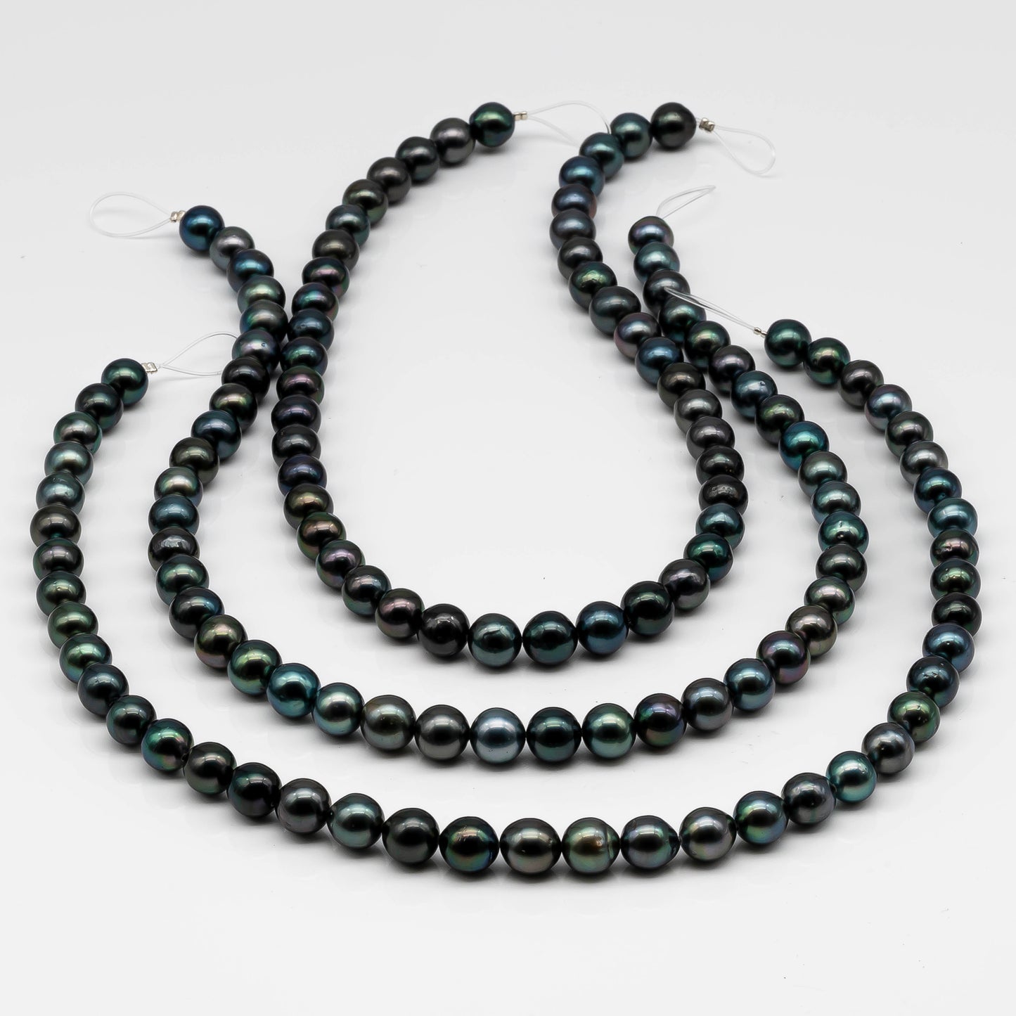 9-10mm Multicolor Round Tahitian Pearl Bead with High Luster, In Full Strand for Jewelry Making, SKU # 2063TH