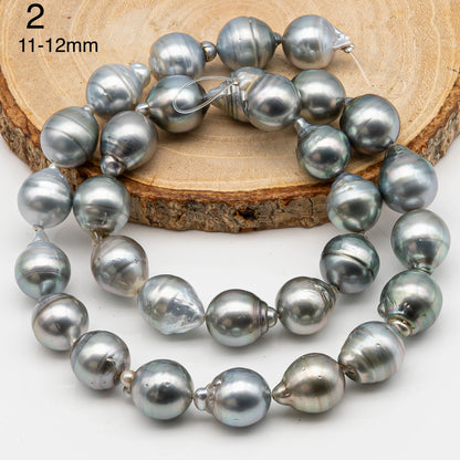 10-11 and 11-12mm Tahitian Pearl in Full Strand, Natural Colors with High Luster, for Jewelry Making, SKU # 2974TH