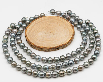 11-12mm Tahitian Pearl in Full Strand, Natural Colors with High Luster, for Jewelry Making, SKU # 2975TH