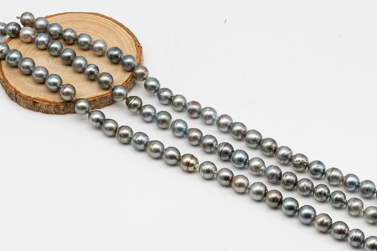 11-12mm Tahitian Pearl in Full Strand, Natural Colors with High Luster, for Jewelry Making, SKU # 2975TH