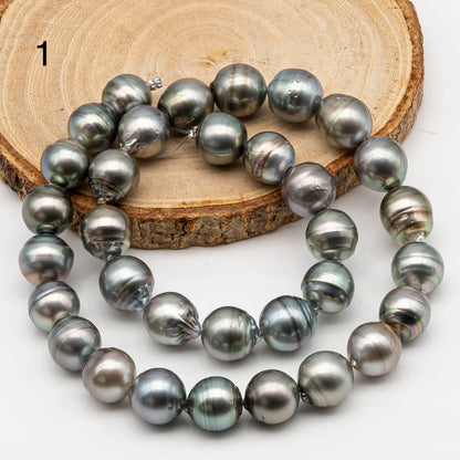 11-12mm Tahitian Pearl in Full Strand, Natural Colors with High Luster, for Jewelry Making, SKU # 2975TH