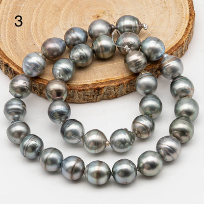 11-12mm Tahitian Pearl in Full Strand, Natural Colors with High Luster, for Jewelry Making, SKU # 2975TH