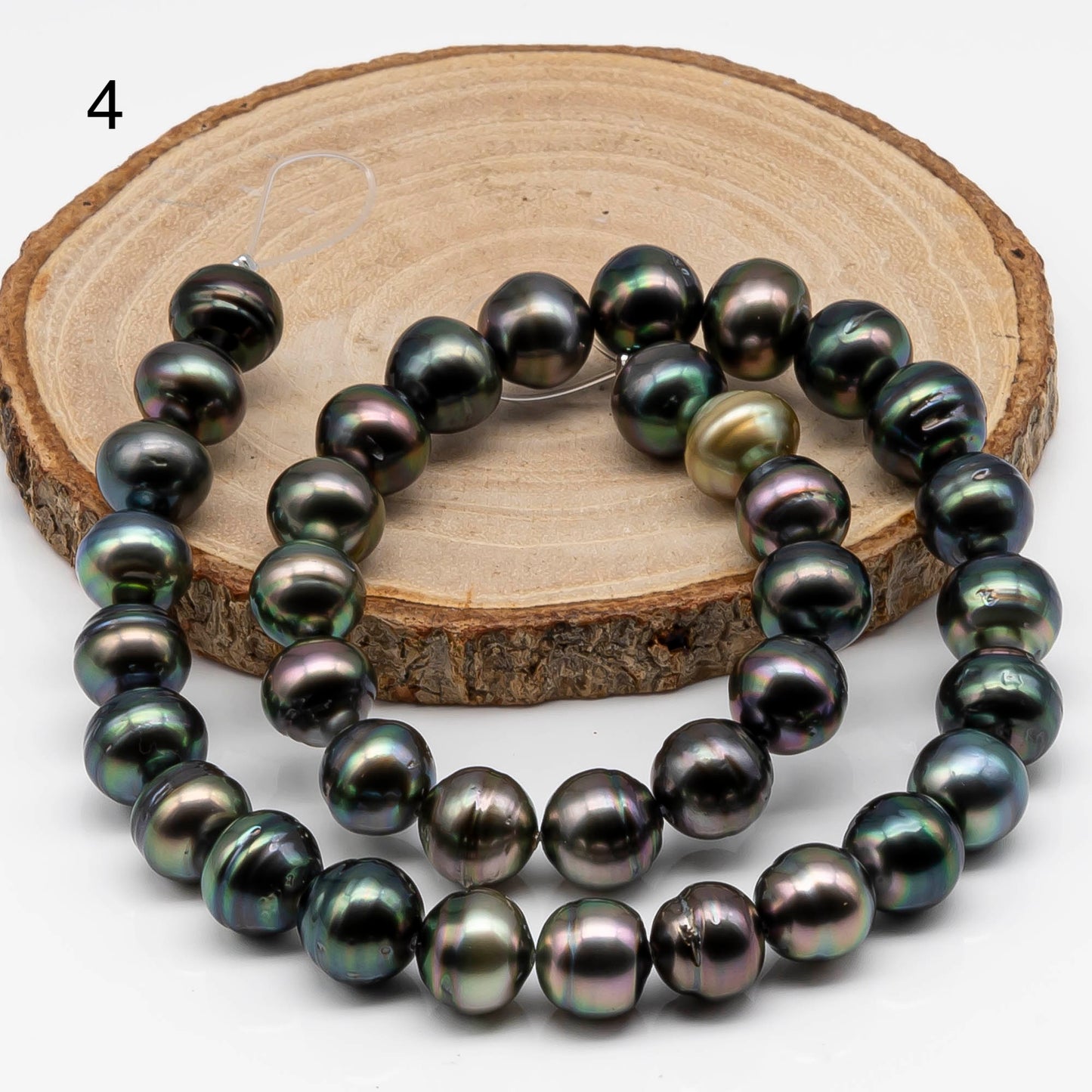 11-12mm Tahitian Pearl in Full Strand with All Natural Color with High Luster for Jewelry Making, SKU# 1843TH