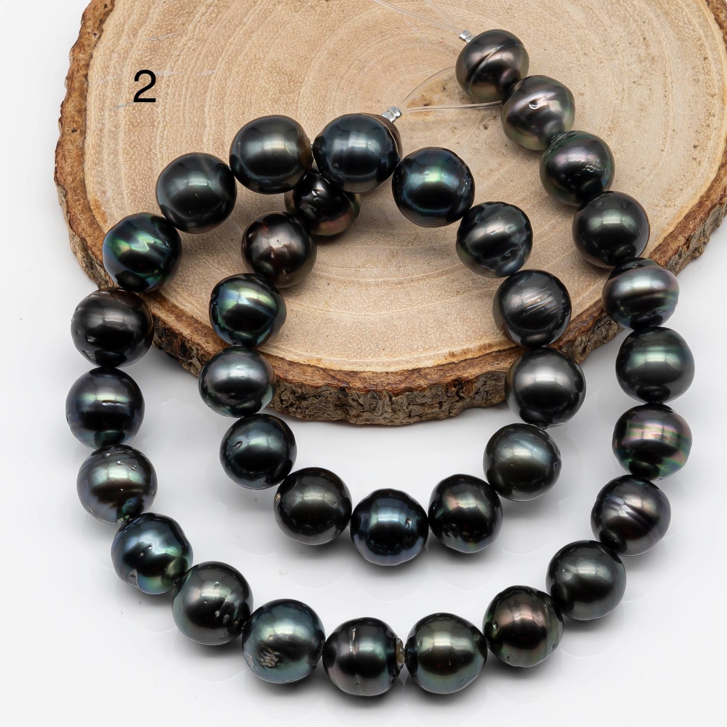 11-12mm Tahitian Pearl in Full Strand with All Natural Color with High Luster for Jewelry Making, SKU# 1843TH