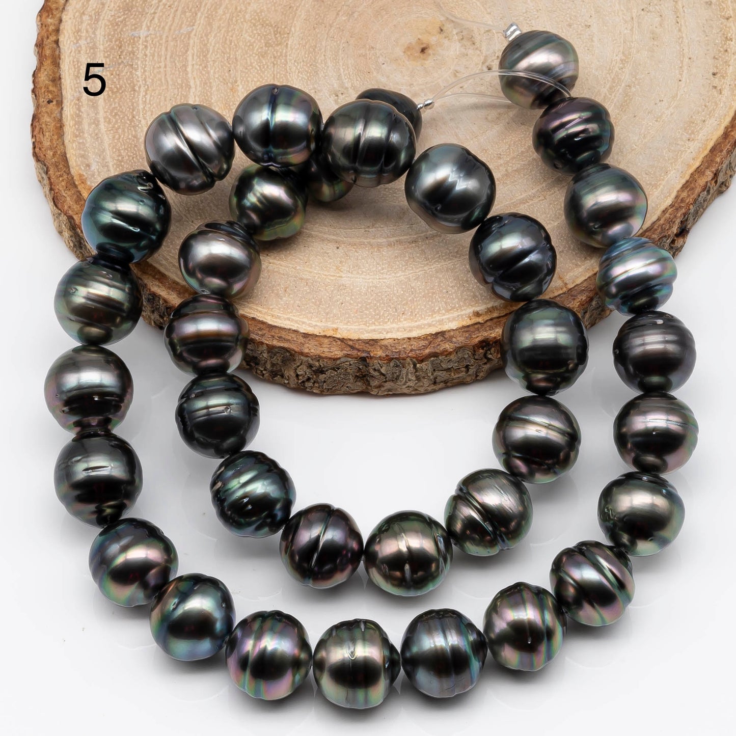 11-12mm Tahitian Pearl Bead with High Luster, In Full Strand with Blemishes for Jewelry Making, SKU # 1844TH