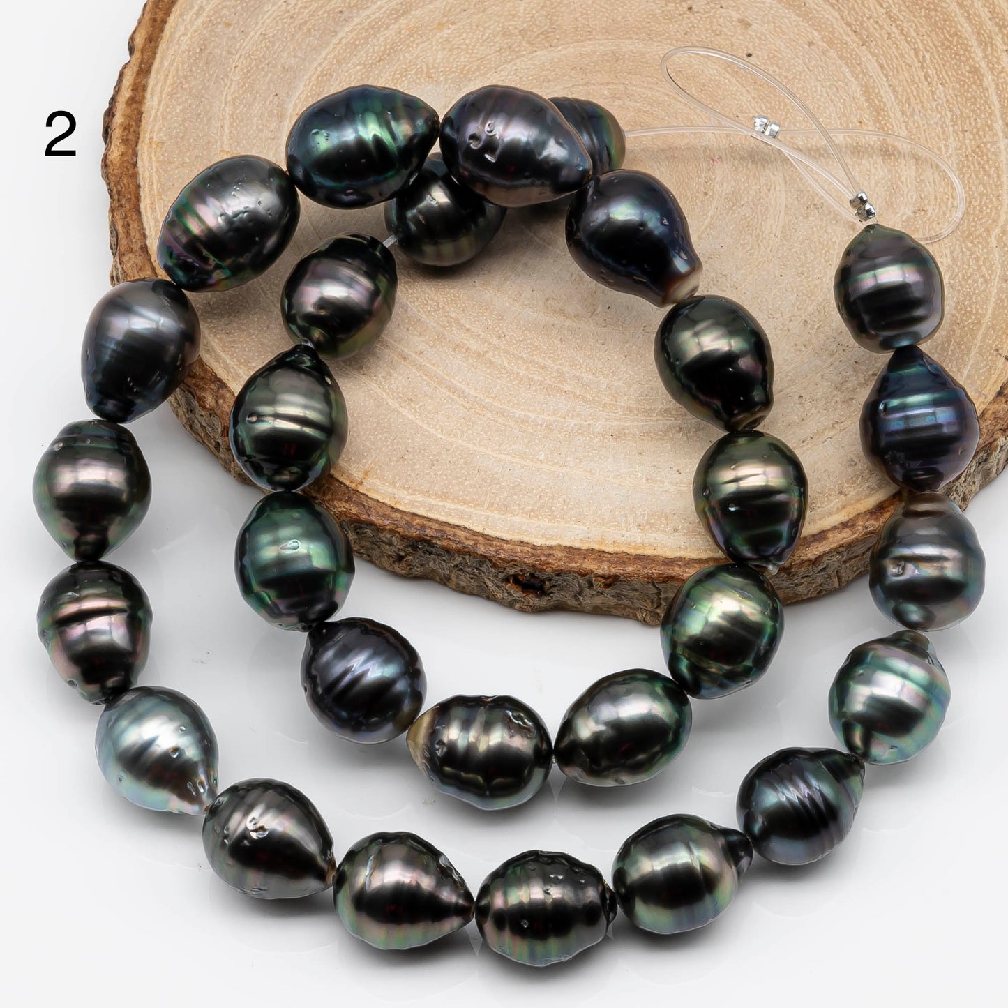 11-12mm Tahitian Pearl Bead with High Luster, In Full Strand with Blemishes for Jewelry Making, SKU # 1844TH