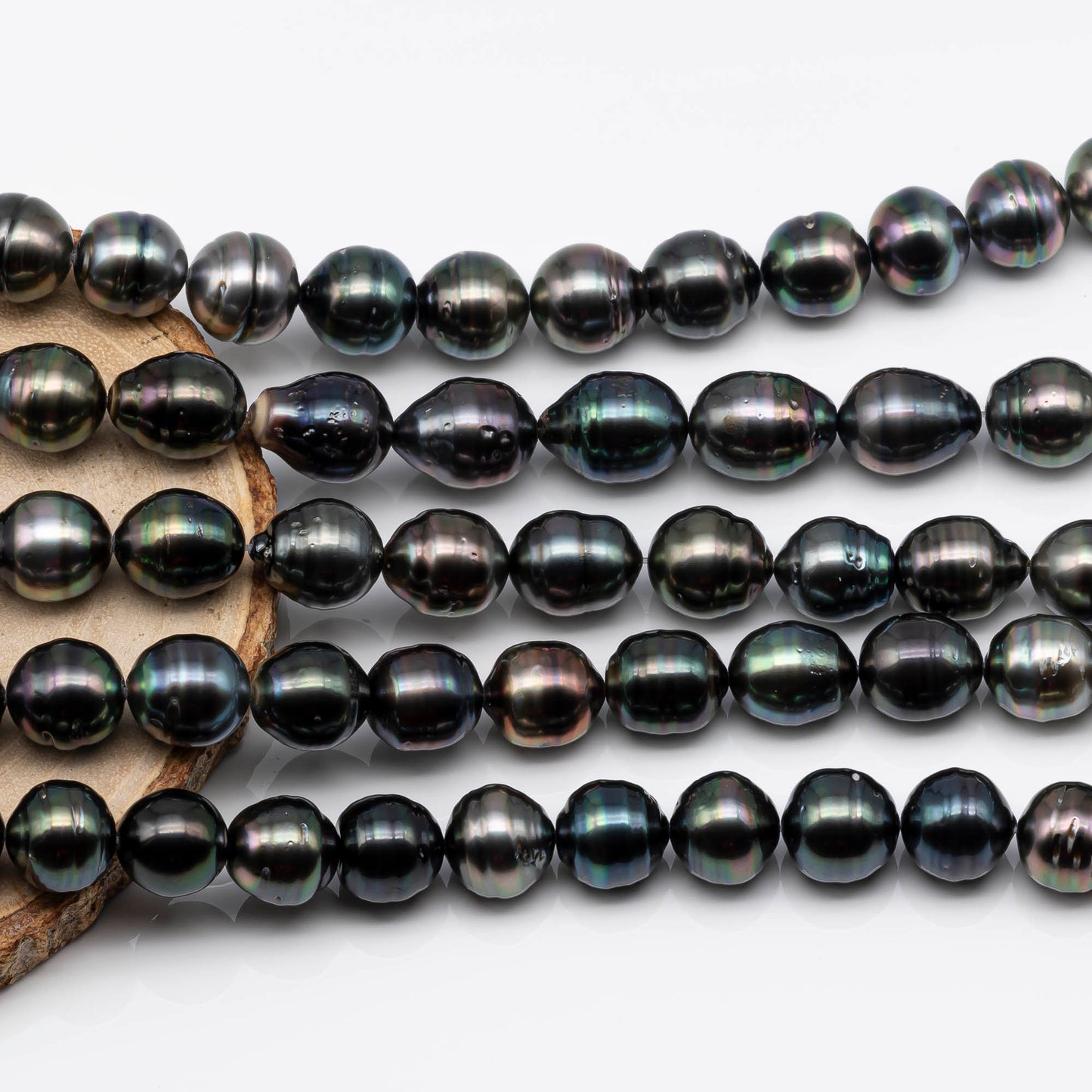 11-12mm Tahitian Pearl Bead with High Luster, In Full Strand with Blemishes for Jewelry Making, SKU # 1844TH