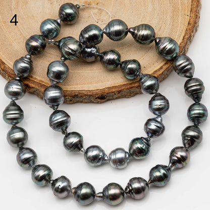 9-10mm Drop Tahitian Pearl in Full Strand with Natural Color and High Luster, With  Minor Blemishes, SKU # 2452TH