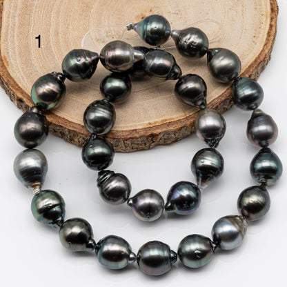 11-12mm Round Tahitian Pearl in Full Strand with Natural Color and High Luster, For Jewelry Making with Blemishes, SKU # 1845TH