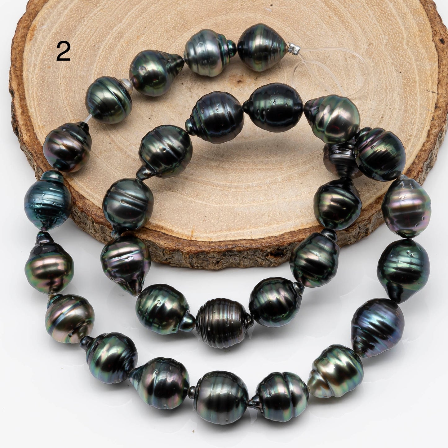 11-12mm Tahitian Pearl in Full Strand with All Natural Color with High Luster for Jewelry Making, SKU# 1846TH