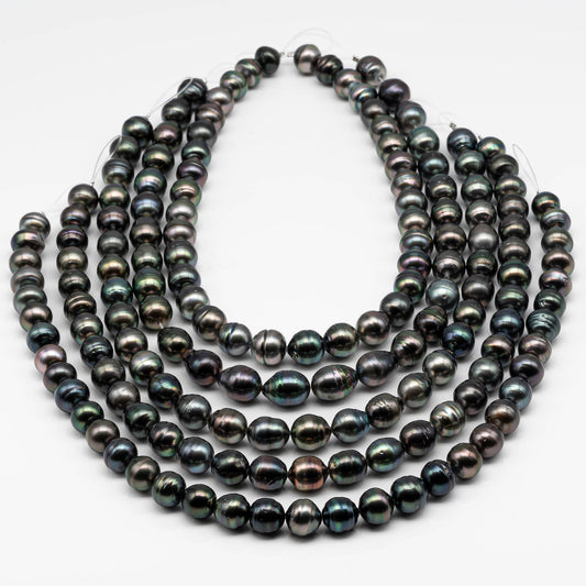 11-12mm Tahitian Pearl Bead with High Luster, In Full Strand with Blemishes for Jewelry Making, SKU # 1844TH