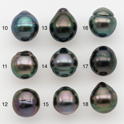 9-10mm Tahitian Pearl Natural Color with High Luster, Loose Undrilled for Jewelry Making, SKU # 3177TH
