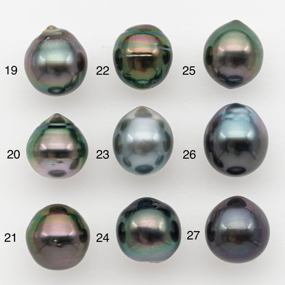 9-10mm Tahitian Pearl Natural Color with High Luster, Loose Undrilled for Jewelry Making, SKU # 3177TH
