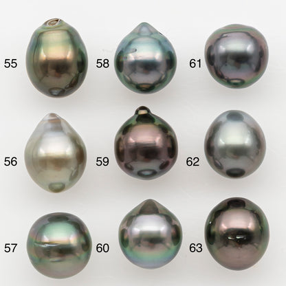 9-10mm Tahitian Pearl Natural Color with High Luster, Loose Undrilled for Jewelry Making, SKU # 3177TH