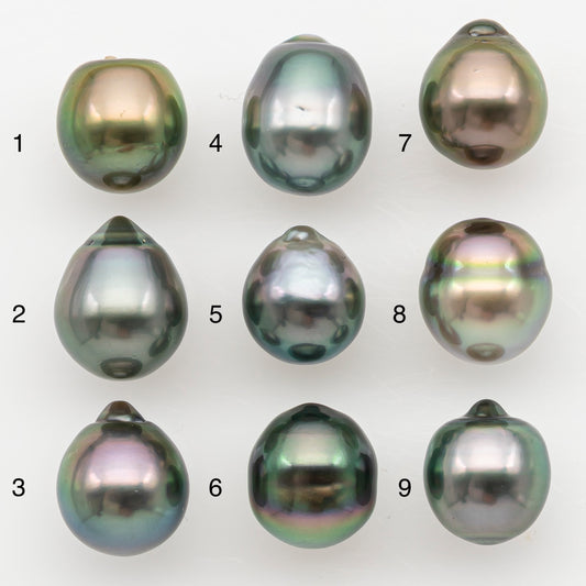 9-10mm Tahitian Pearl Natural Color with High Luster, Loose Undrilled for Jewelry Making, SKU # 3178TH