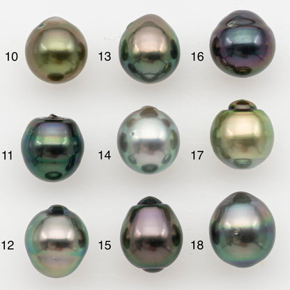 9-10mm Tahitian Pearl Natural Color with High Luster, Loose Undrilled for Jewelry Making, SKU # 3178TH